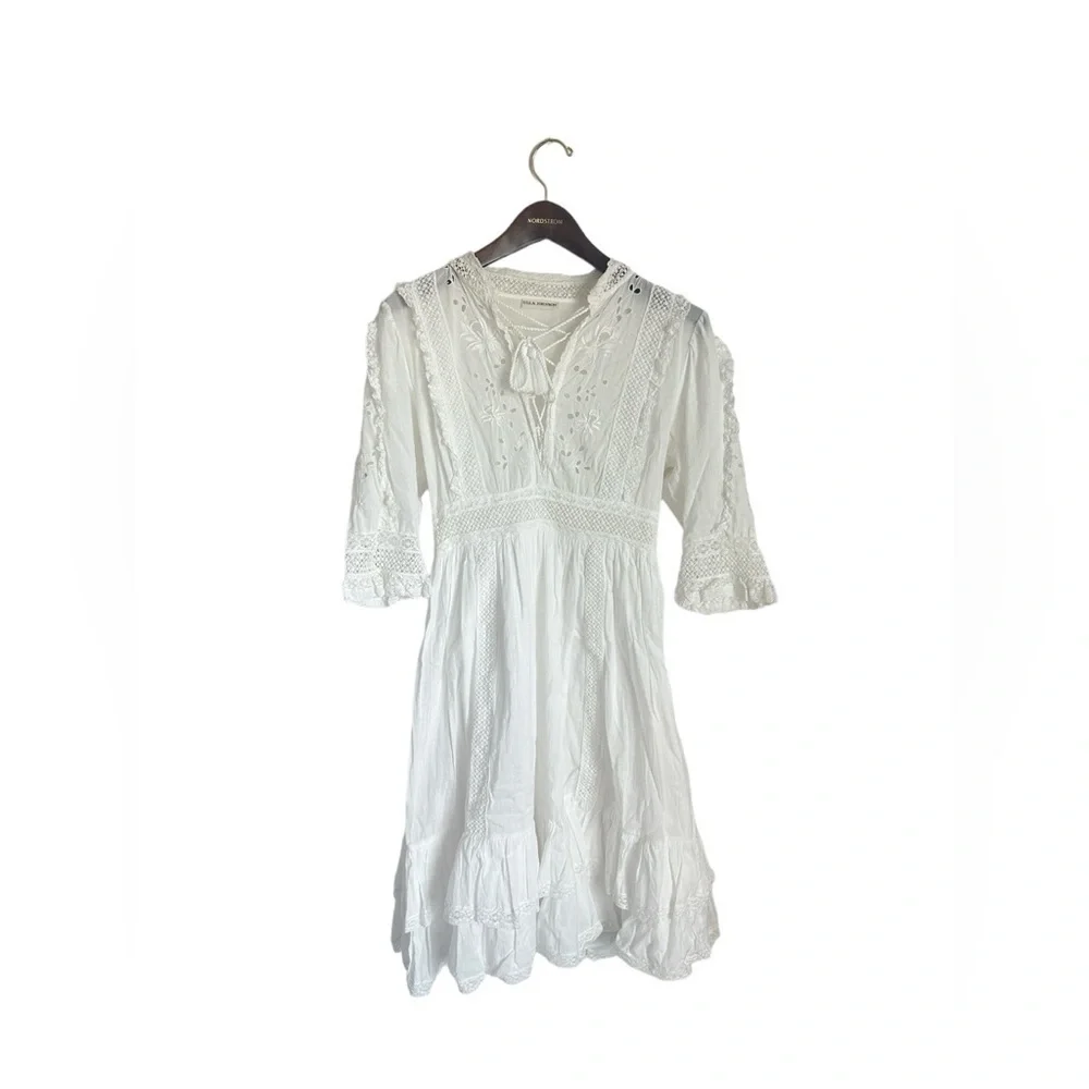 Ulla Johnson Madison Dress Blanc White Eyelet Tiered Ruffle Size 4